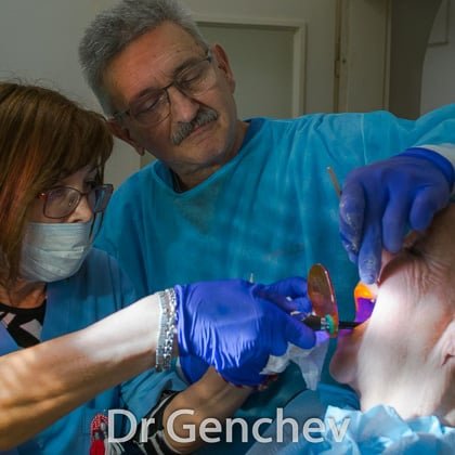 Dr Genchev places a basal dental implant