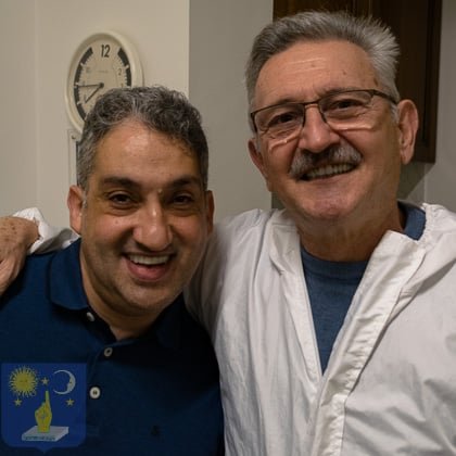 Dr Genchev with a patient after basal dental implants