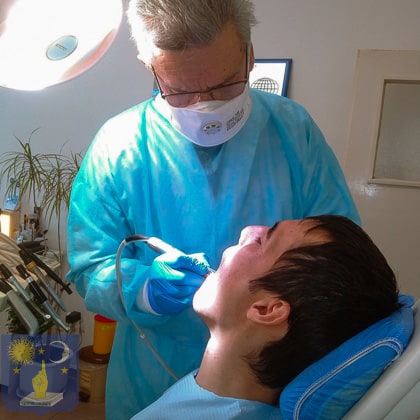 Dr George placing a basal dental implant